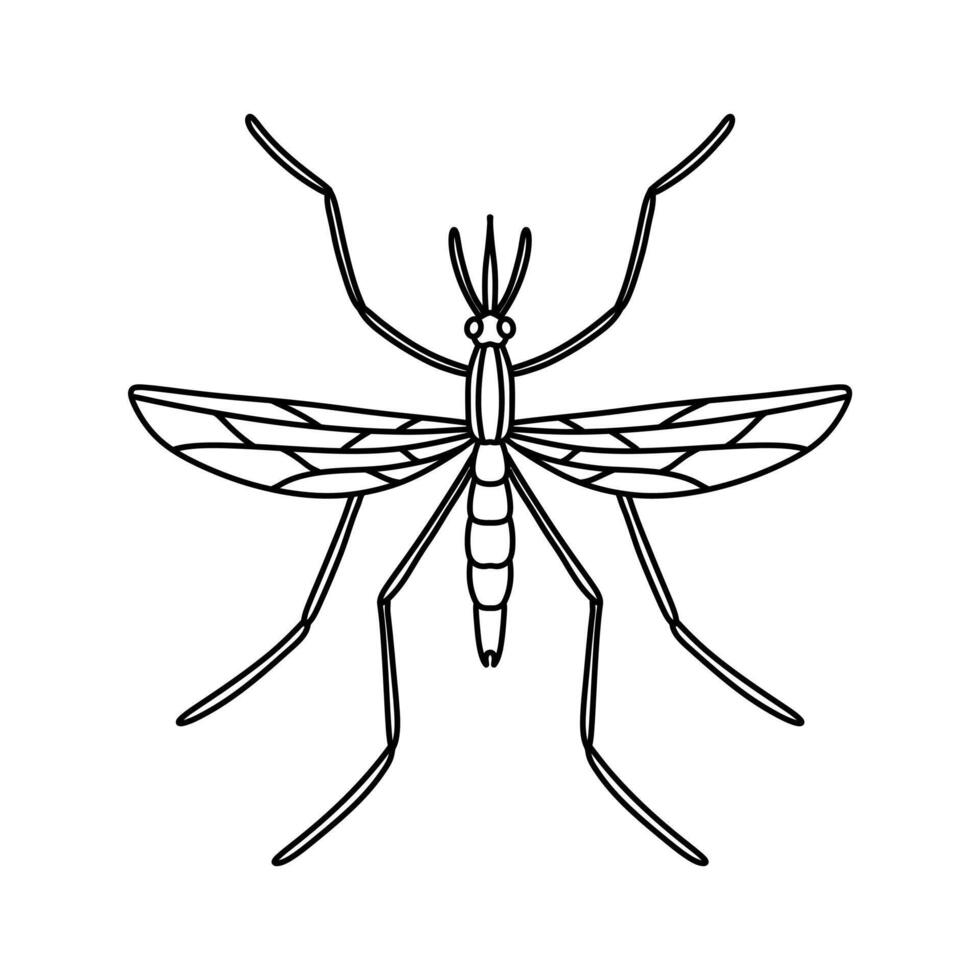 A black of a housefly on a white background. vector