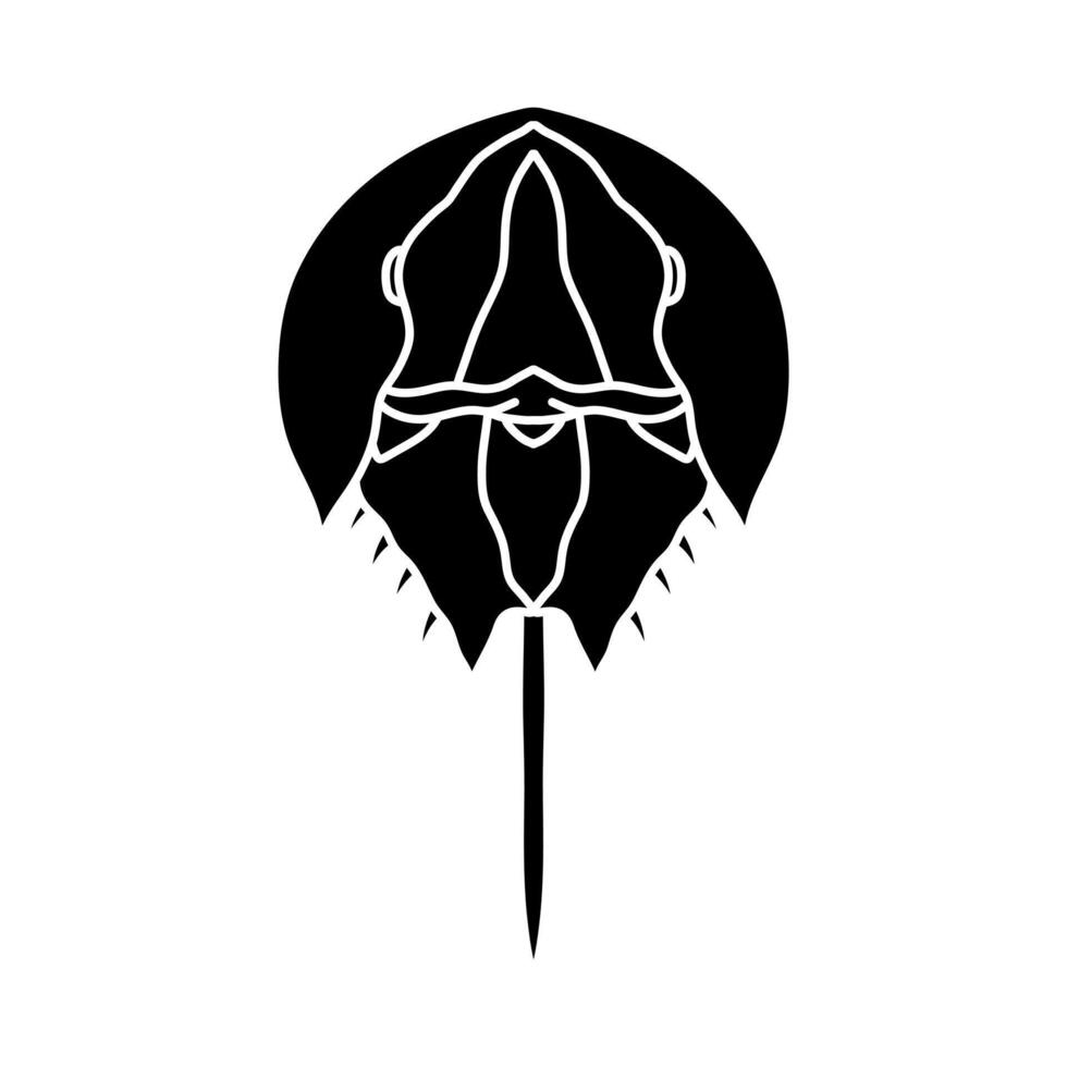 horseshoe crab illustration. Antique biology zoology image vector