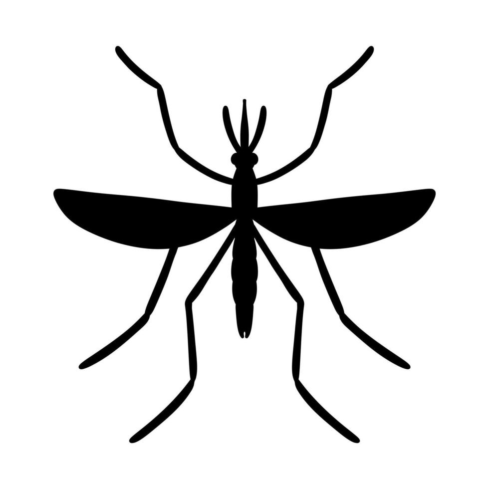 image of a mosquito silhouette on a white background vector
