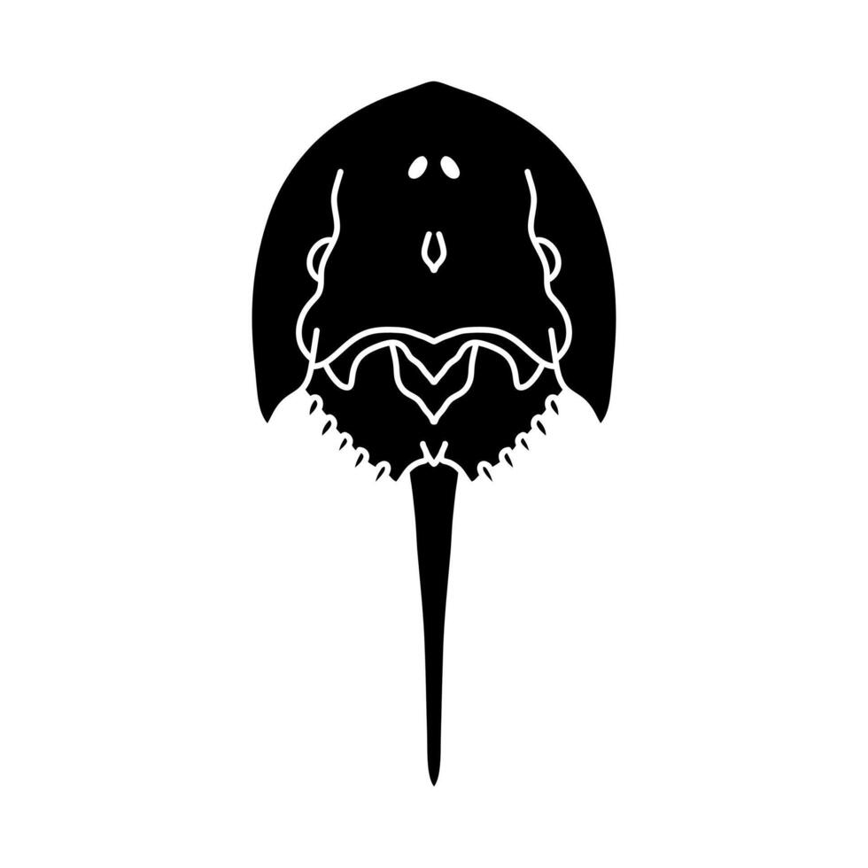Horseshoe crab silhouette vector