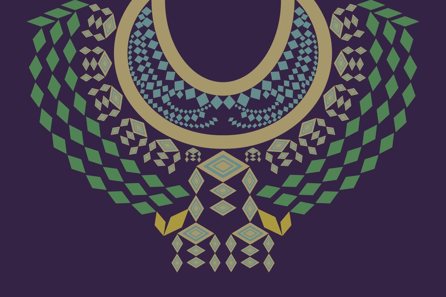 Ethnic collar,unisex necklace fine art. vector
