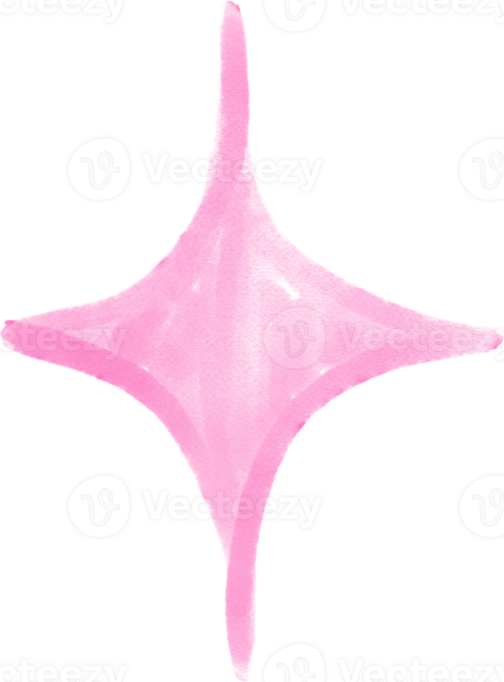 Minimalist Starburst Decoration Element in Watercolor Transparent Style png