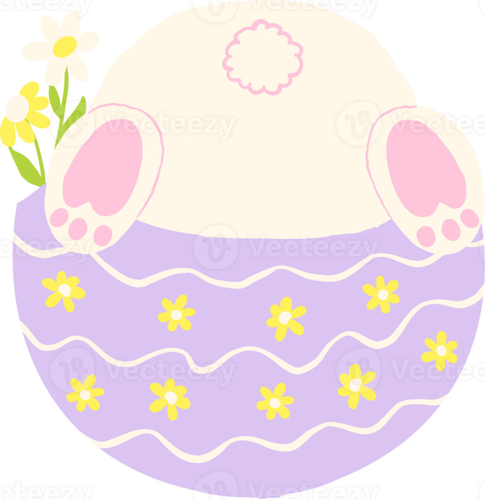 Cute Easter Bunny Butt in Broken egg png