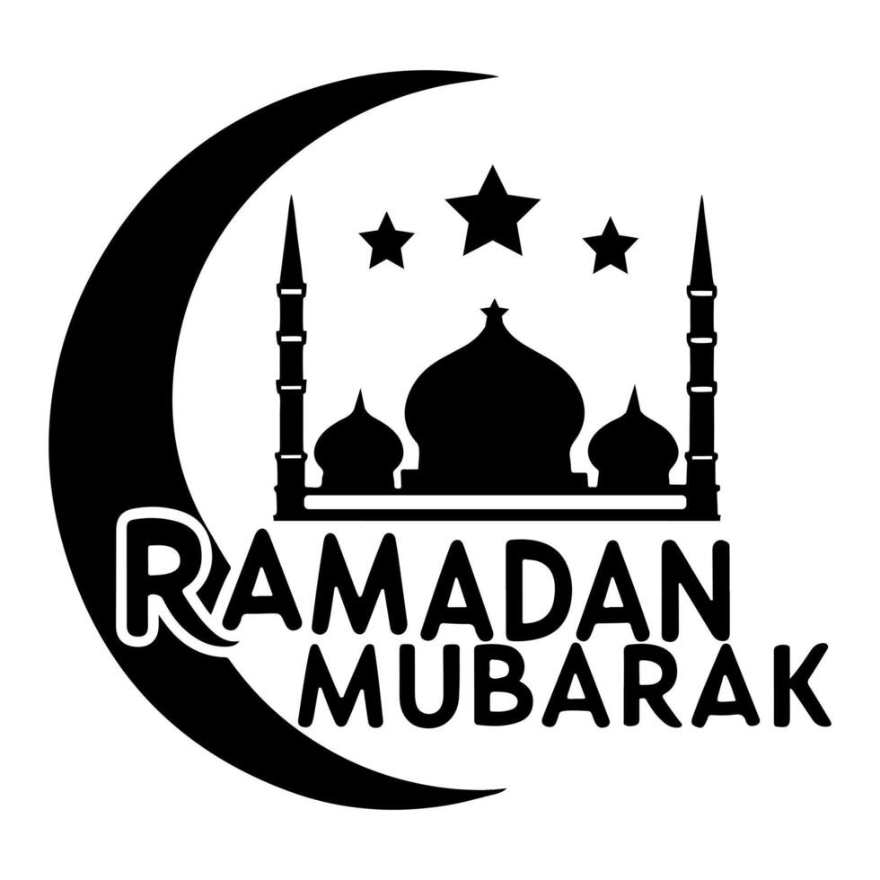 Ramadan Mubarak calligraphy design design silhouette vector