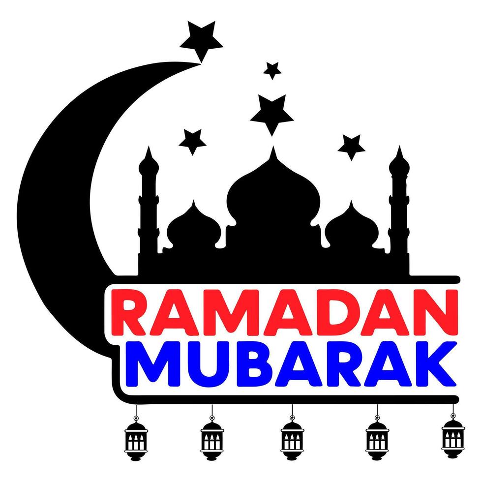 Ramadan Mubarak calligraphy design design silhouette art vector