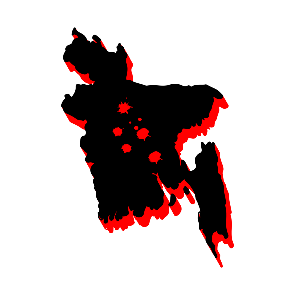 Bloody bangladesh map on transparent background png