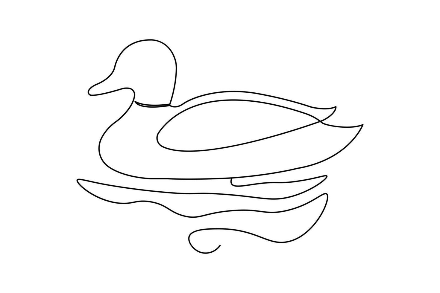 One continuous line drawing of duck linear style Hand drawn isolated illustration vector