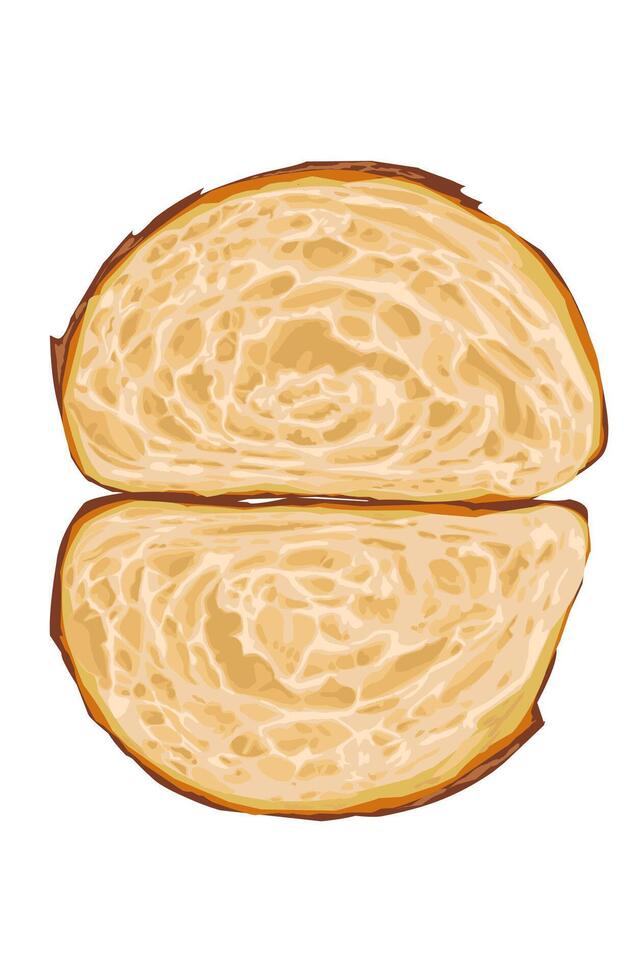 The texture in the delicious cut Piece sour dough vector