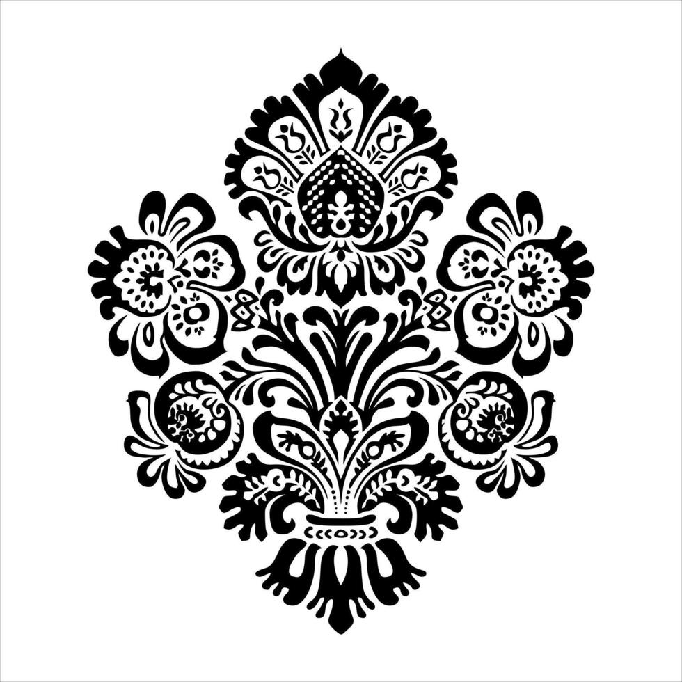 ornamental batik floral pattern vector