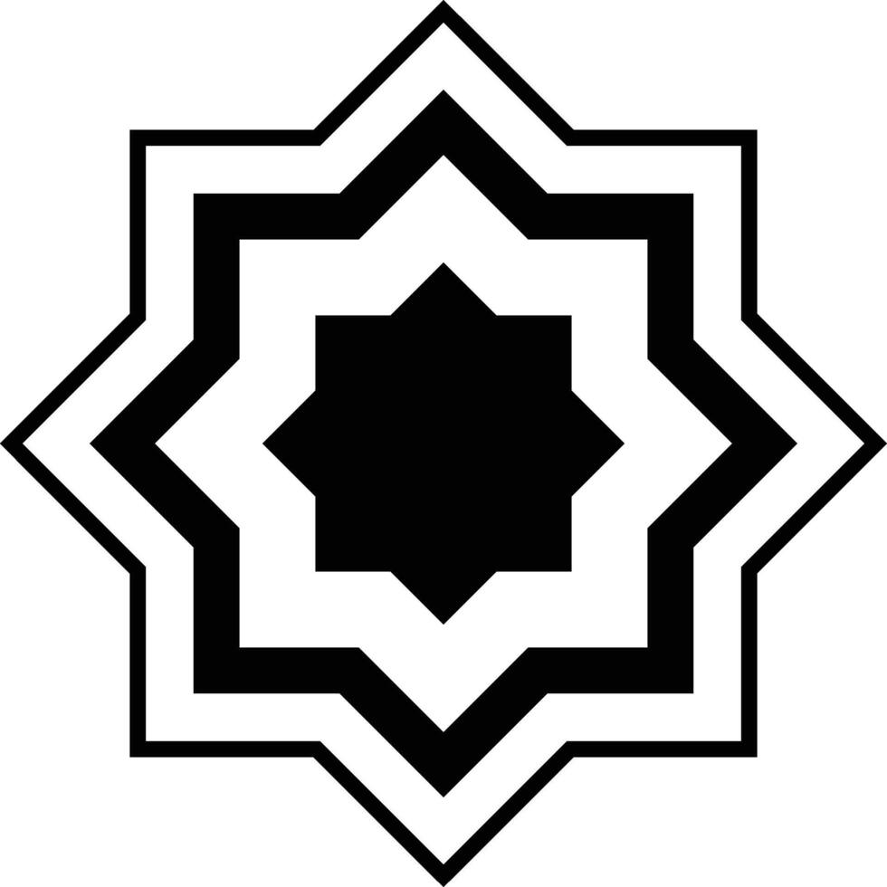 Eight point black star vector