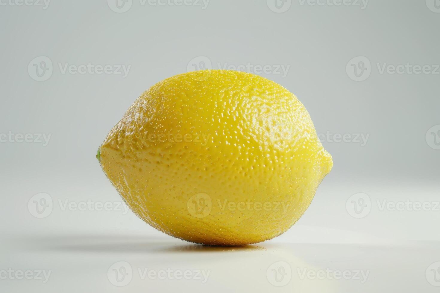 A lemon is shown on a white surface photo