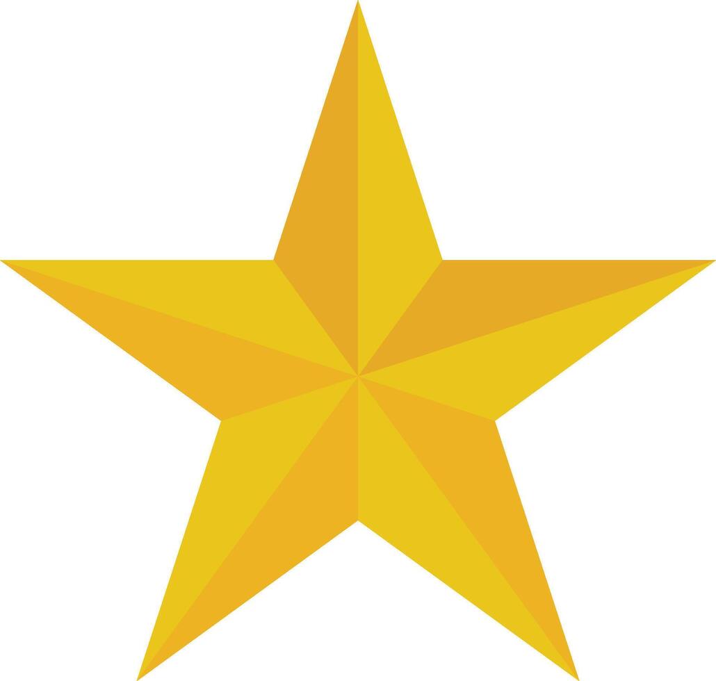 Christmas Star golden 5 point star isolated on white illustration vector