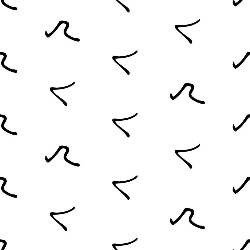 Seamless pattern with black sketch hand drawn squiggle shape on background. Abstract grunge texture vector