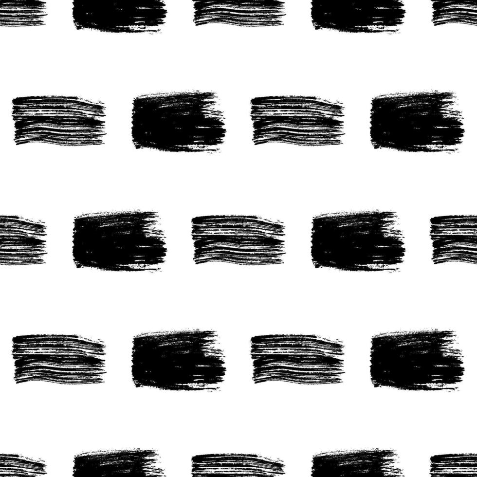 Seamless pattern with dark scribble smear on white background. Abstract grunge texture vector