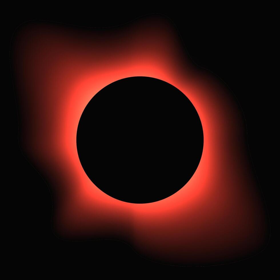 Circle illuminate frame with gradient. Red round neon banner isolated on black background. illustration vector