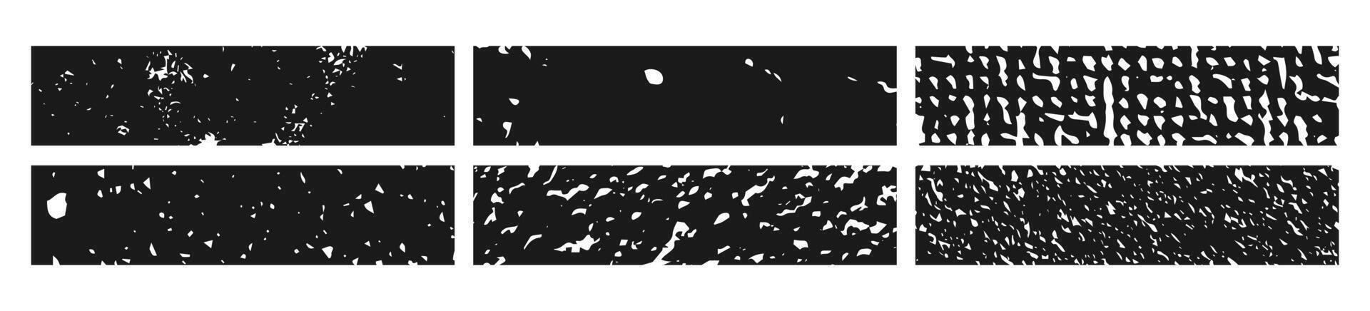 Set of black banner. Abstract grainy blanks in rectangle form on white background. illustration vector