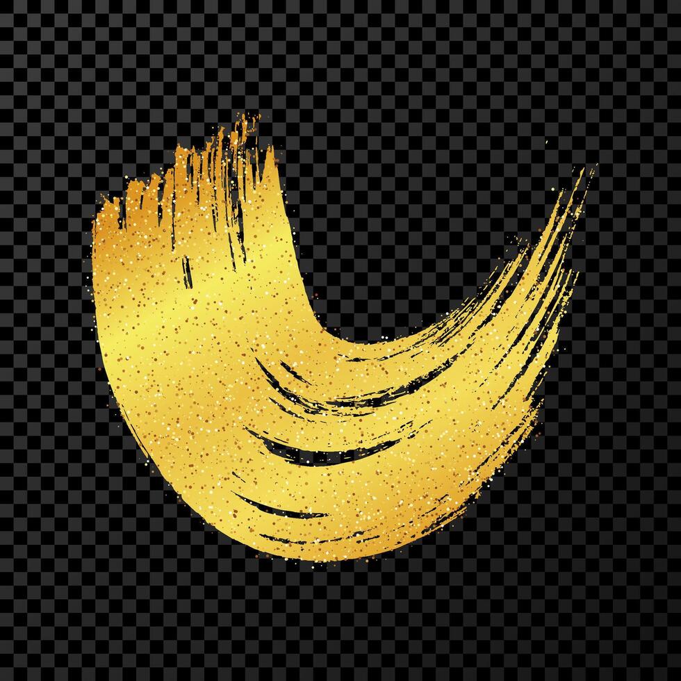 Gold semicircular brush strokes vector