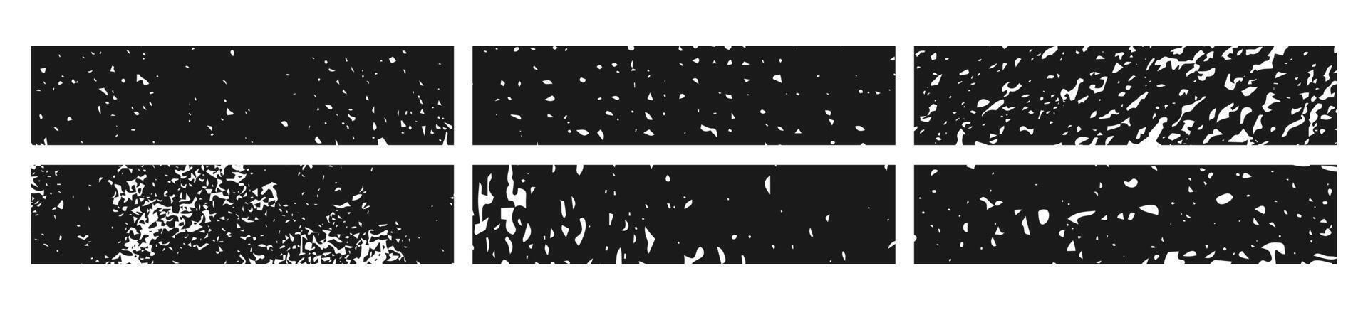 Set of black grunge banner. Abstract grainy blanks in rectangle form vector