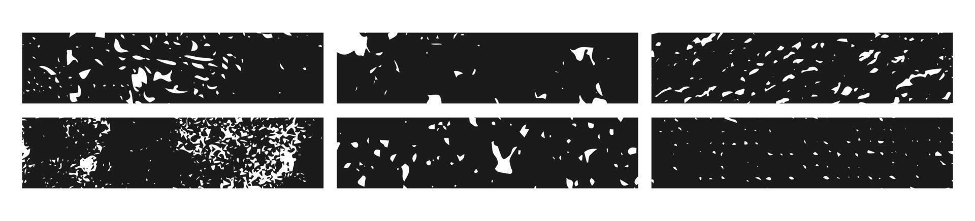 Set of black grunge banner. Abstract blanks in rectangle form on white background. illustration vector