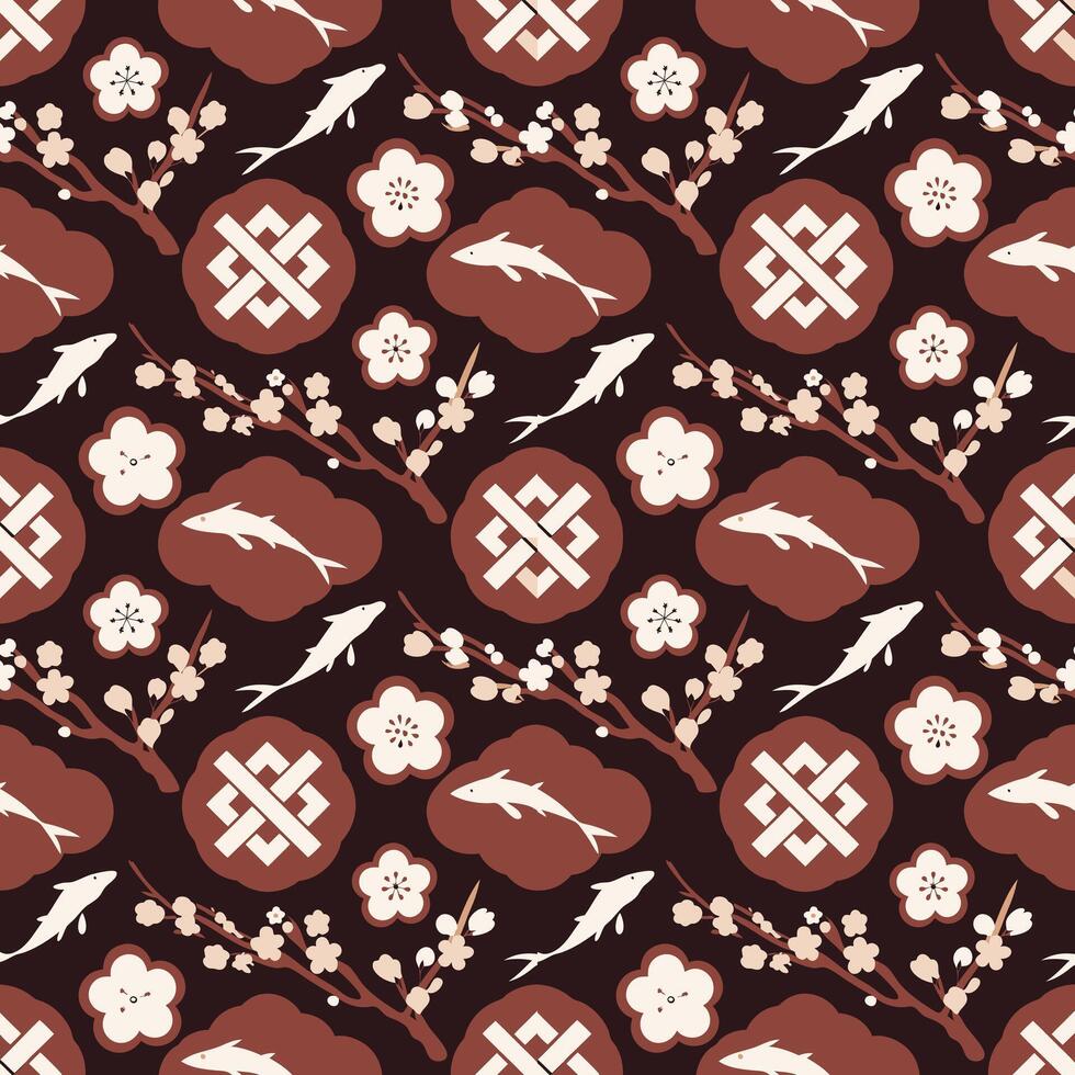 Minimalistic Japanese seamless pattern. vector