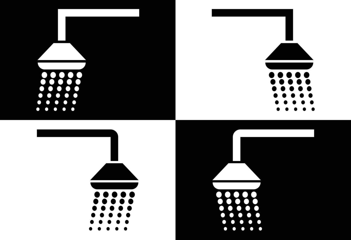 Bath shower flat symbol. Shower icon. Shower symbols illustration. vector