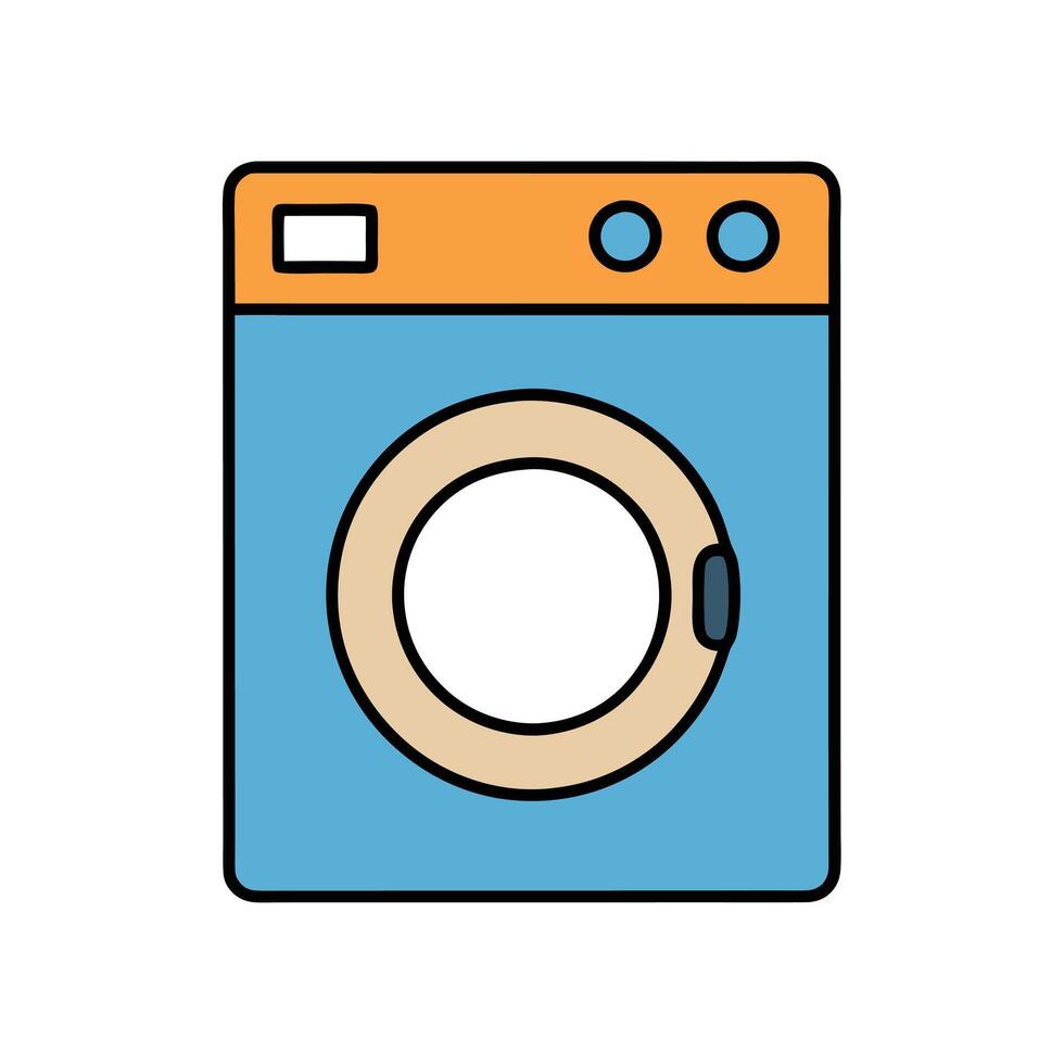 Washing Machine Flat Illustration for Laundry Concepts vector