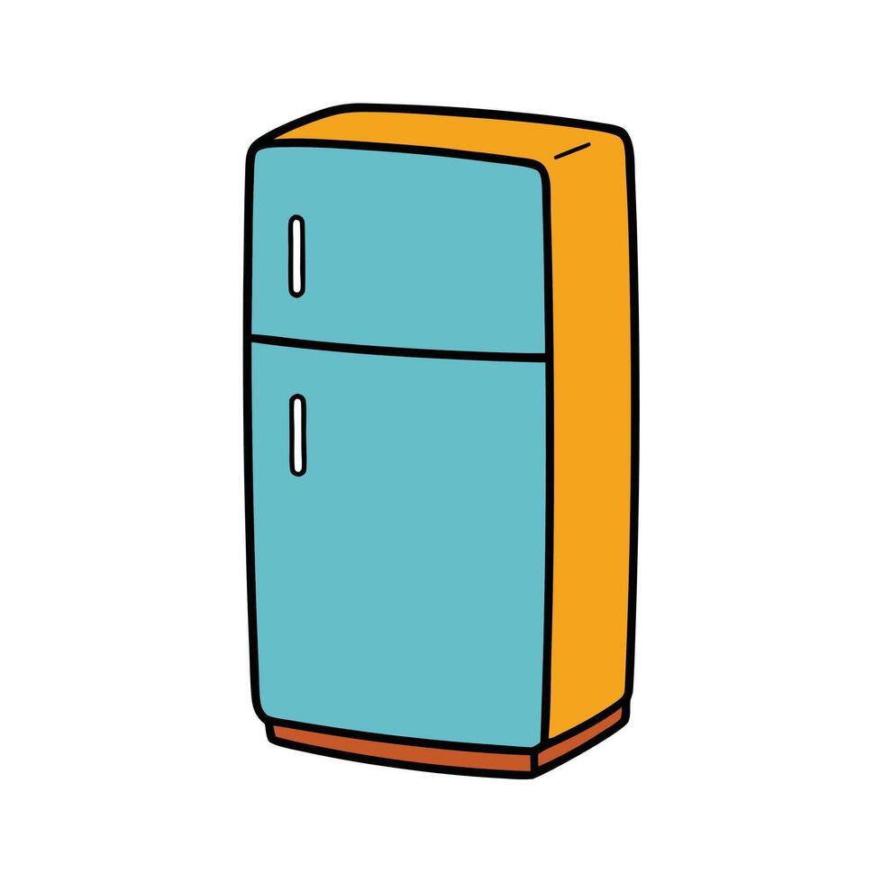 Flat Illustration of a Refrigerator Appliance vector