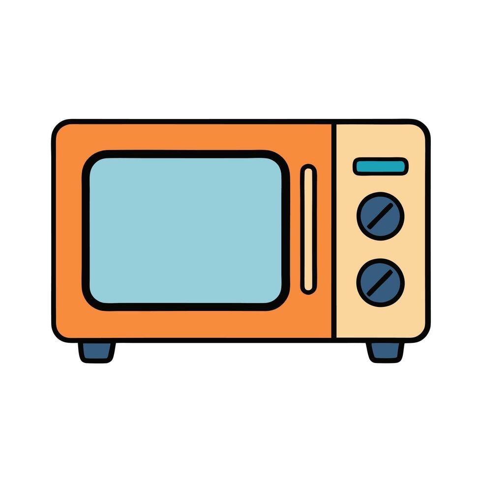 Microwave Oven Flat Illustration for Kitchen Use vector