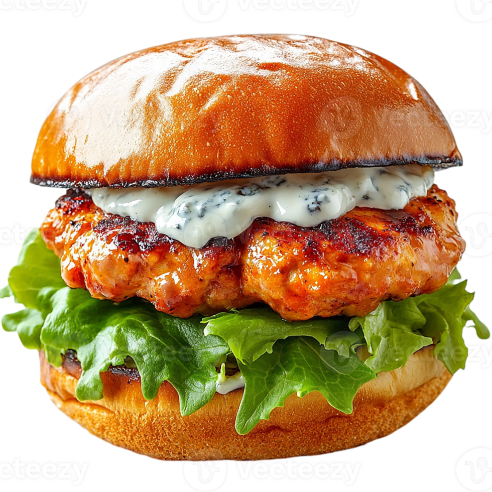 A close up of a burger with lettuce and sauce png