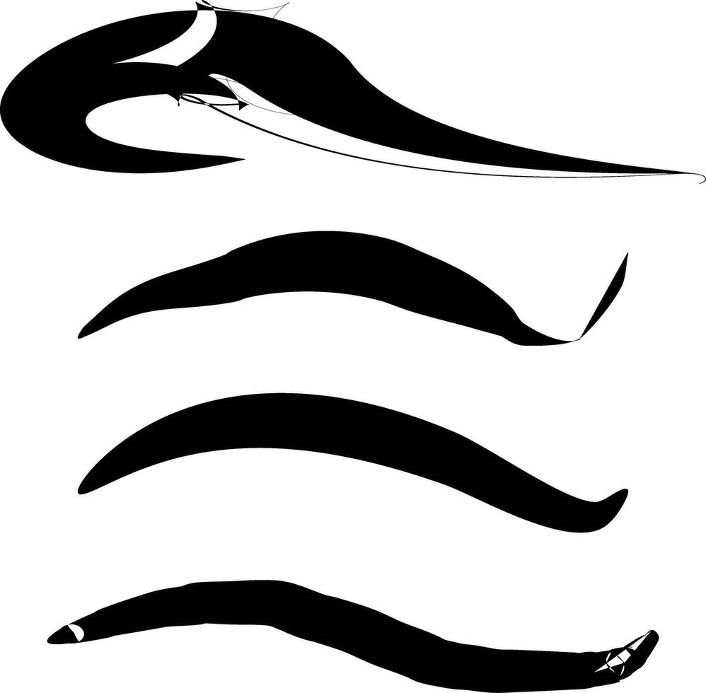 sets of different paint brush stokes vector