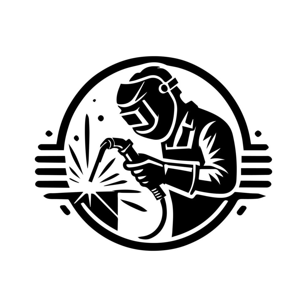 Welder logo design vector