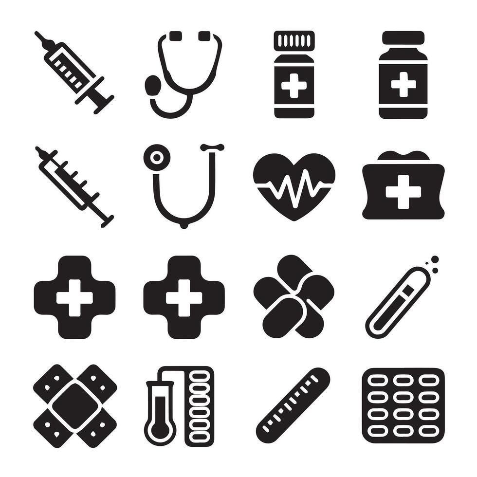 Hospital related medical icon collection vector