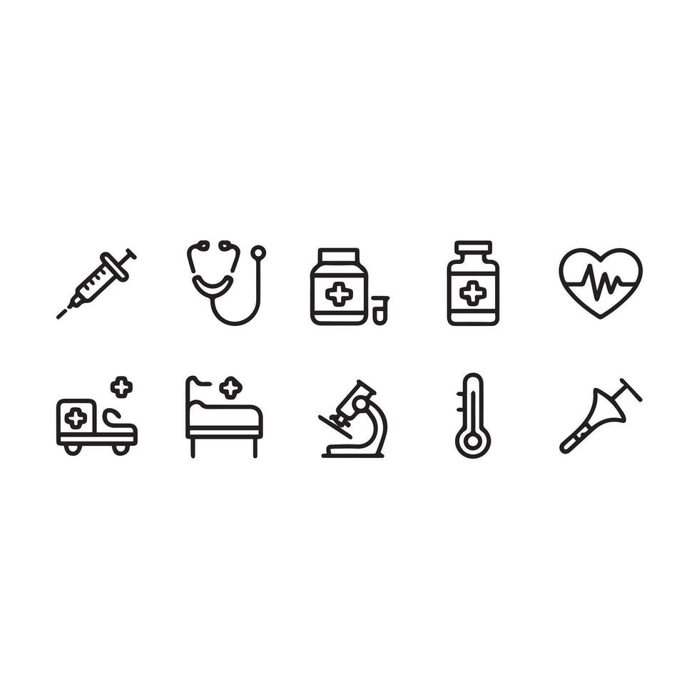 Healthcare devices and emergency symbols vector