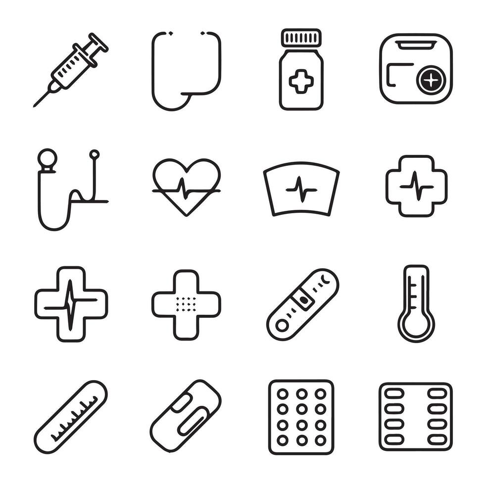 Medical icons set for healthcare vector
