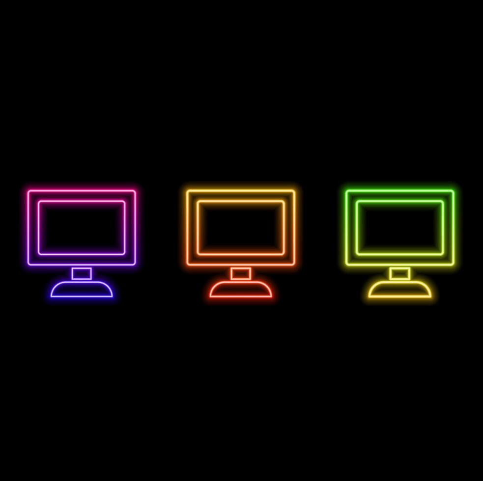 Electronic Equipment Design Screen Technology. neon style. vector