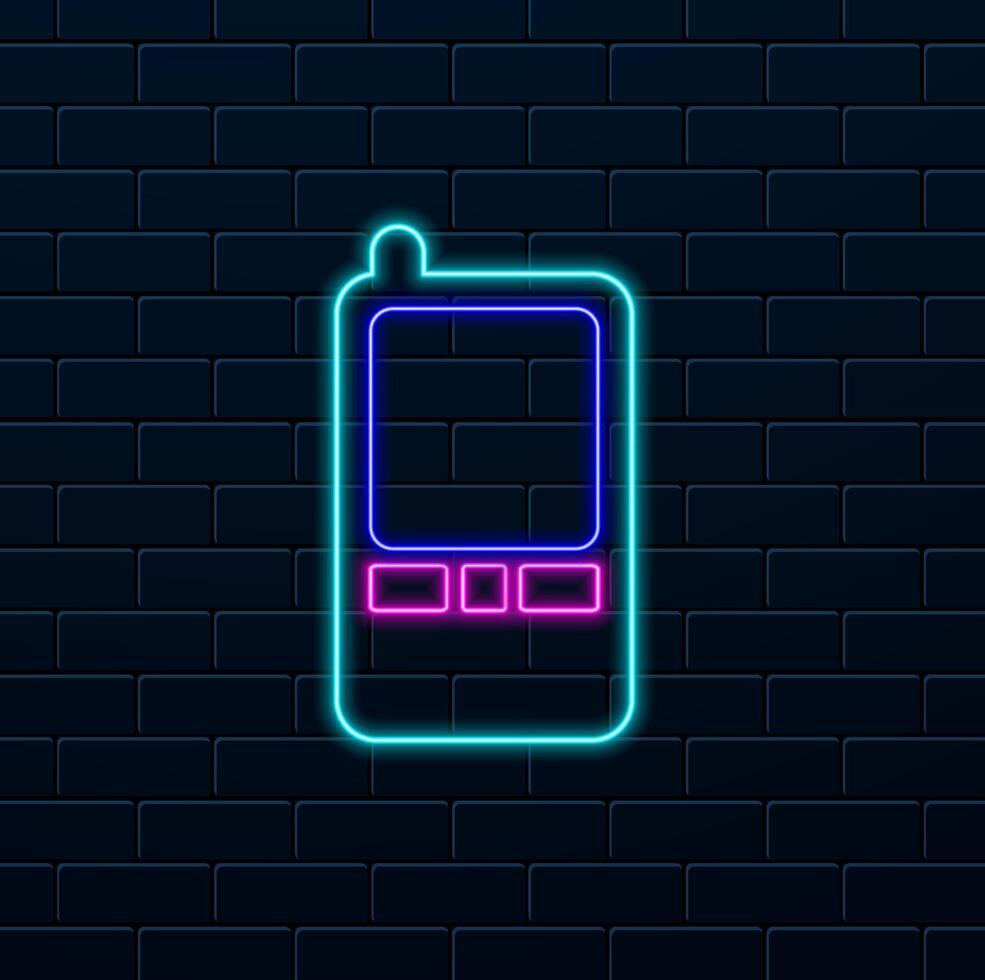 Walki talki Outline com colors Fill Icon that you can easily edit or modify. neon style. vector
