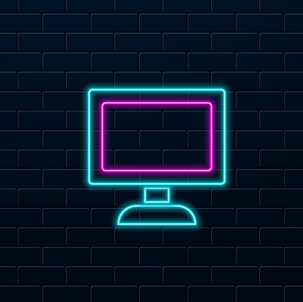 Design Lcd Icon Style. neon style. vector