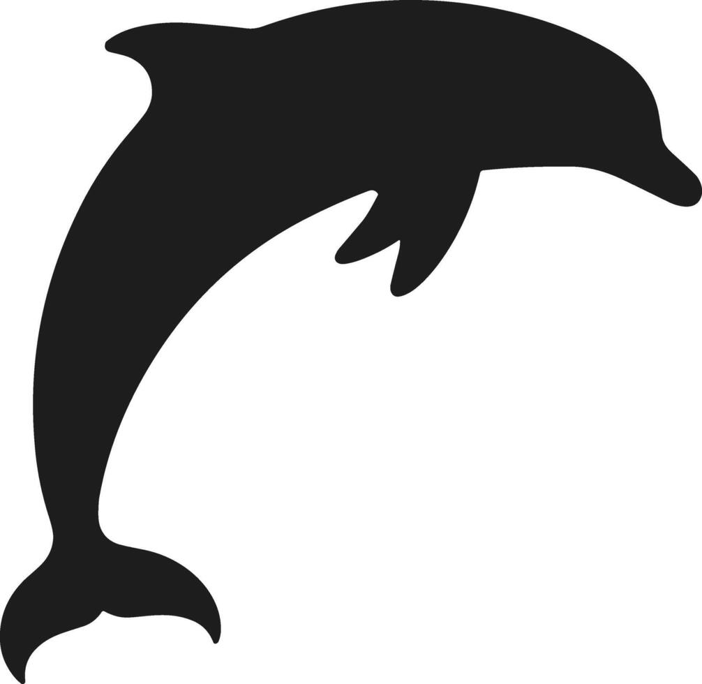 Dolphin Silhouette Illustration for Aquatic Design vector