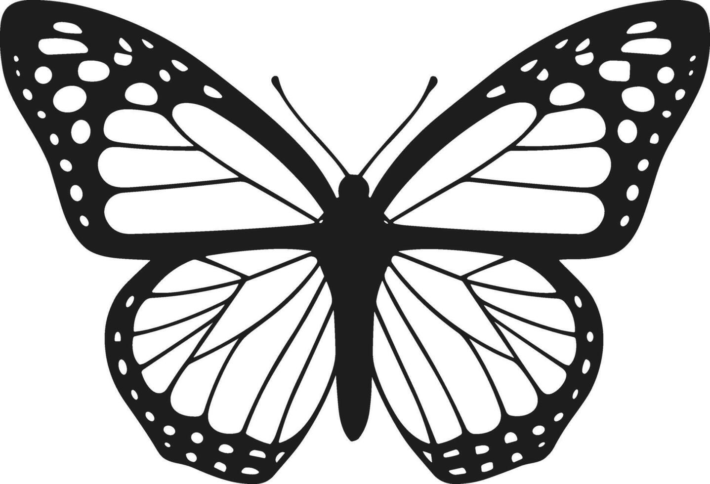Elegant Monarch Butterfly Silhouette Illustration vector