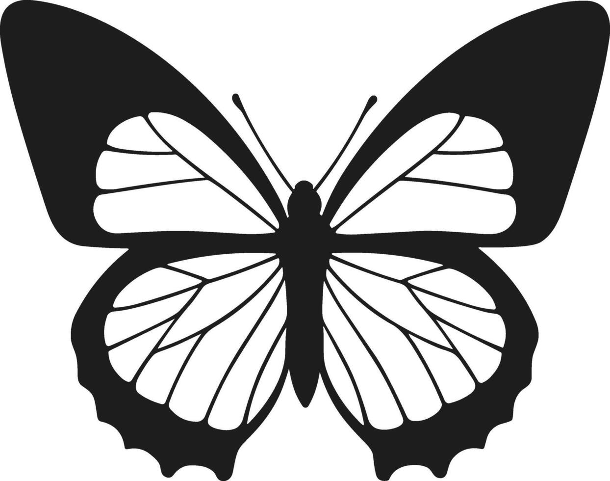 Elegant Butterfly Silhouette with Intricate Wing Patterns vector