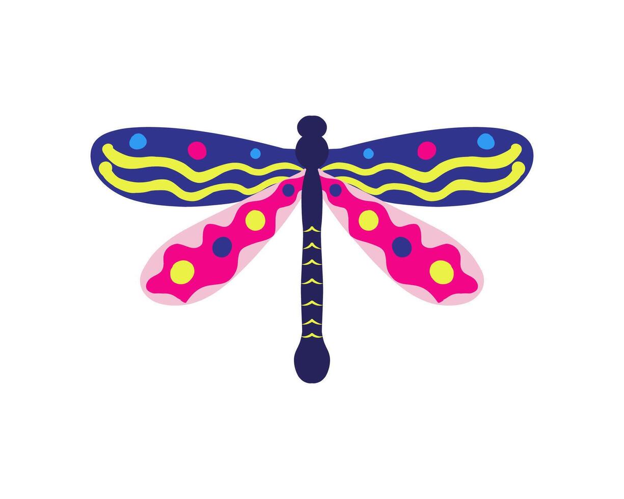colorful dragonfly artistic insect illustration clip art wings print art editable vector