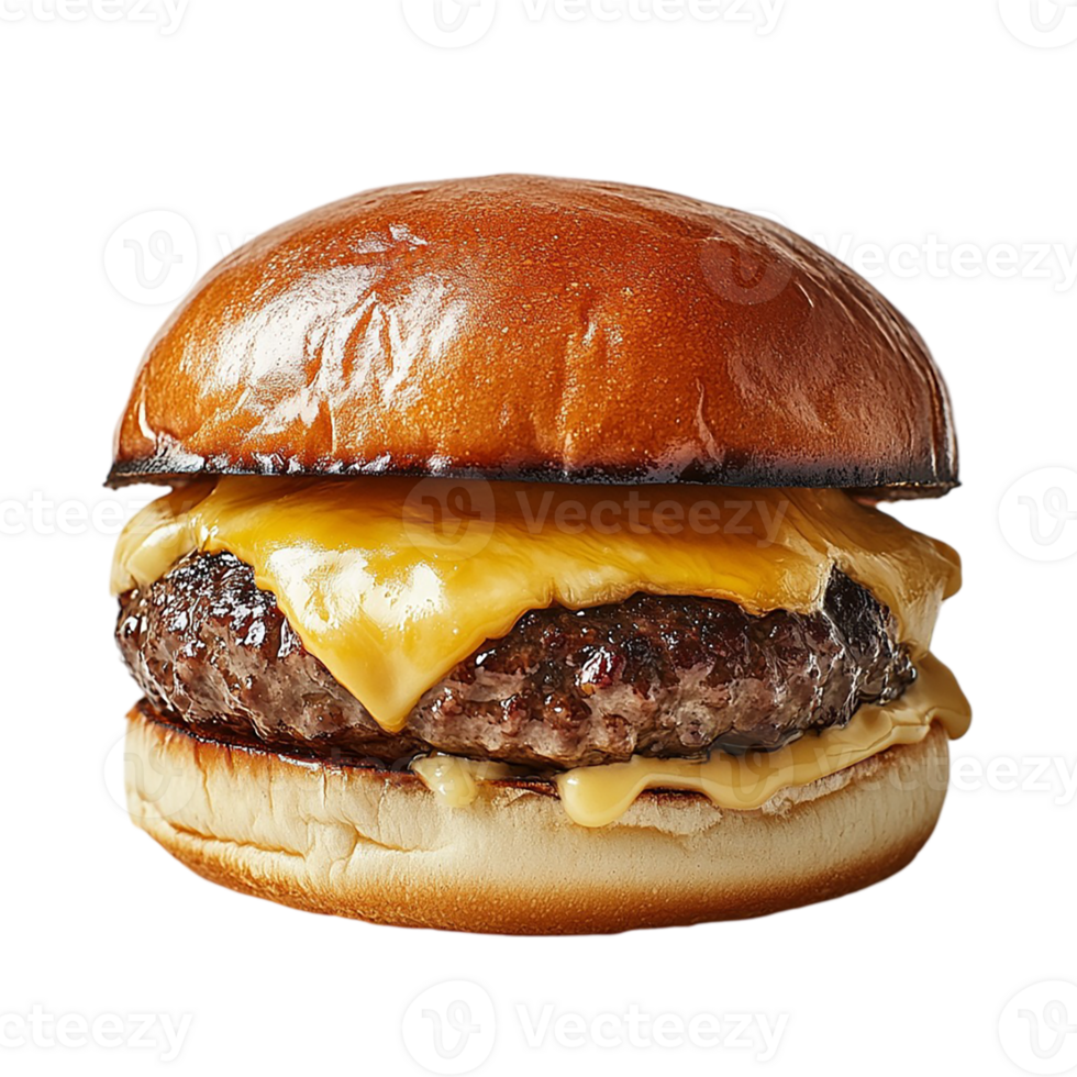 A hamburger with cheese on top of it png