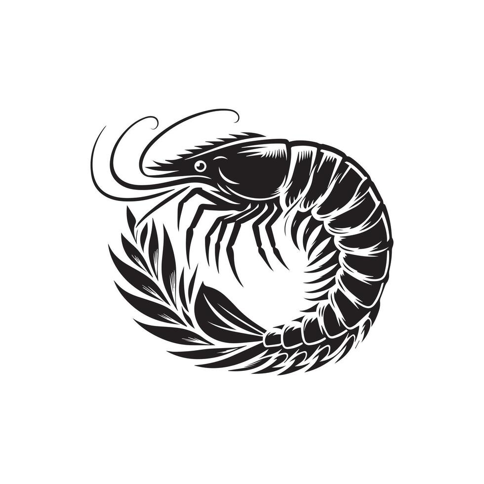 Shrimp logo design vector