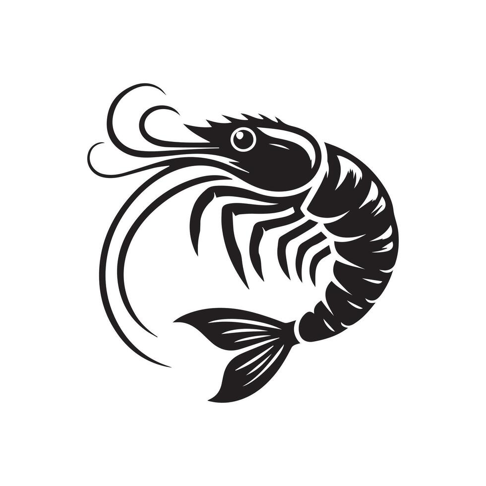 Shrimp logo design, illustration vector