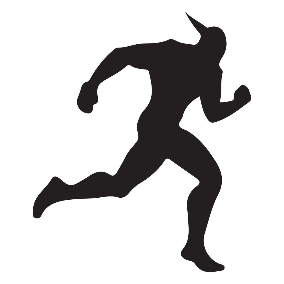 A silhouette of a man running in the distance vector