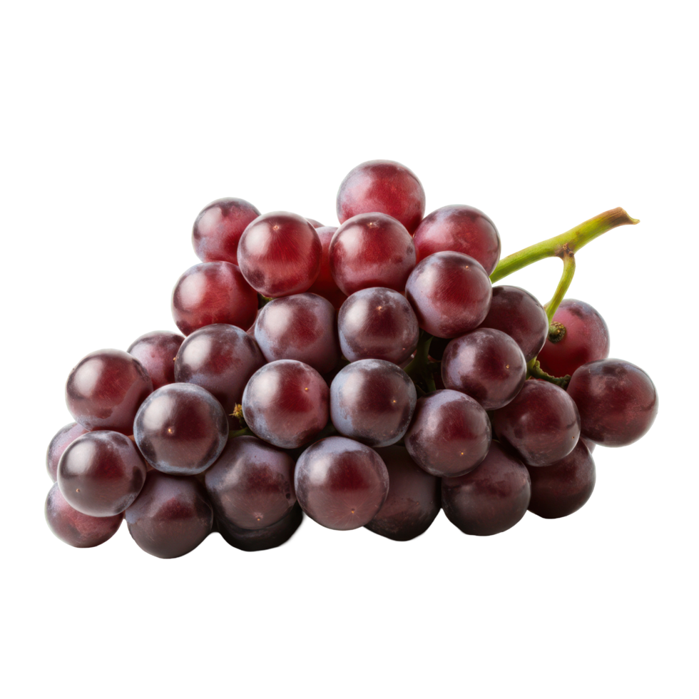 Fresh Red Grapes with Leaves, Healthy, Organic and Tasty Fruit for Enjoying png