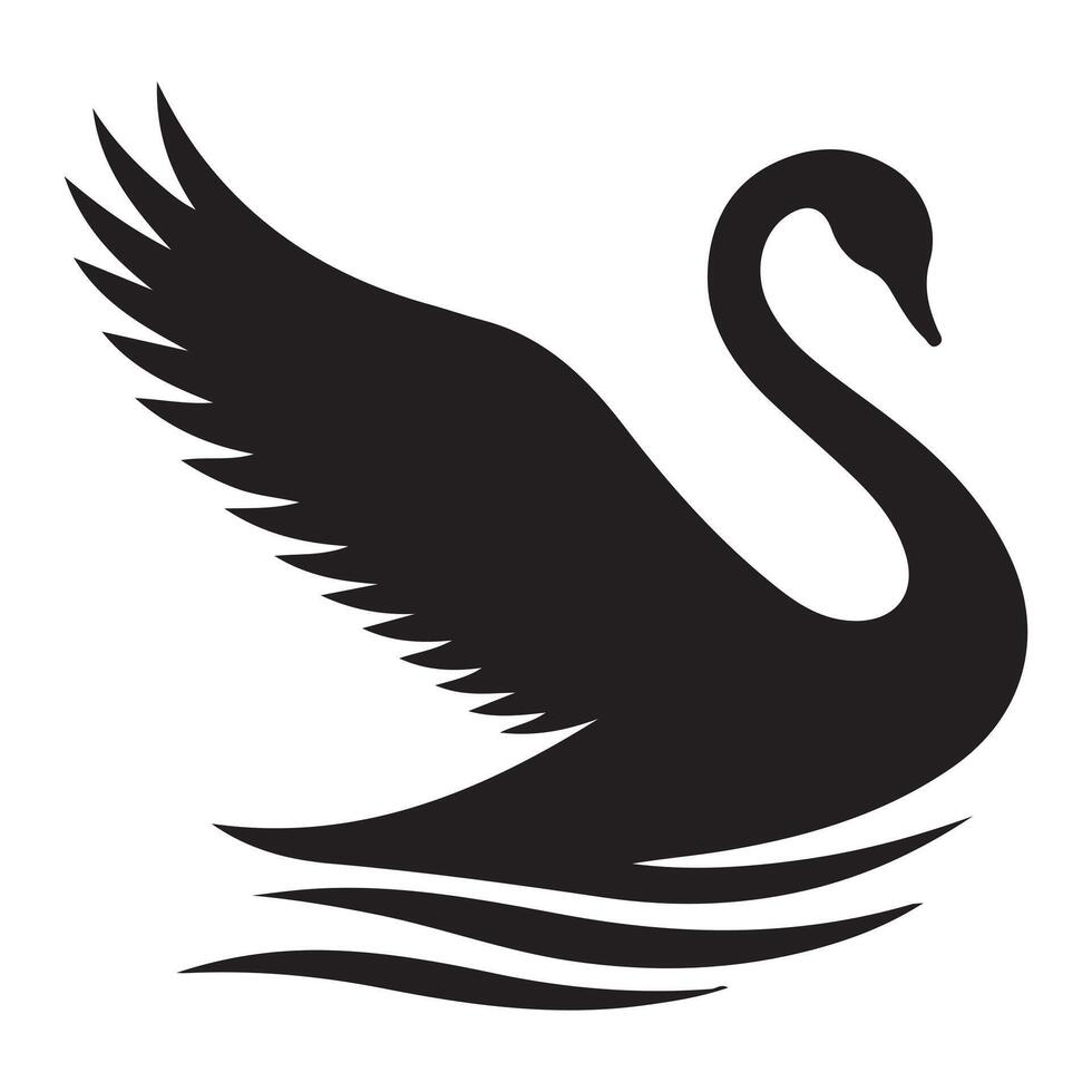A black swan on a white background vector