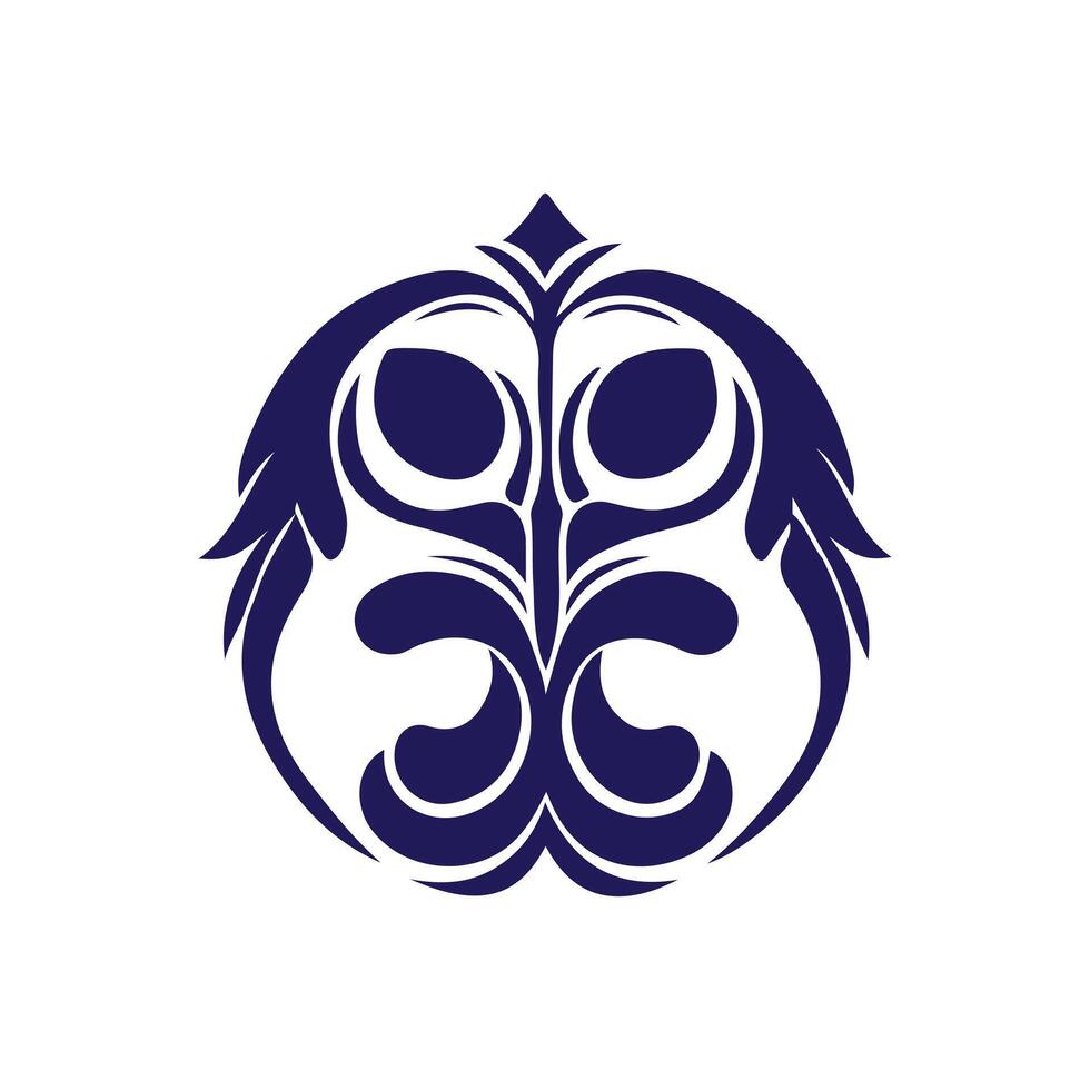 A stylized owl logo with a blue background vector