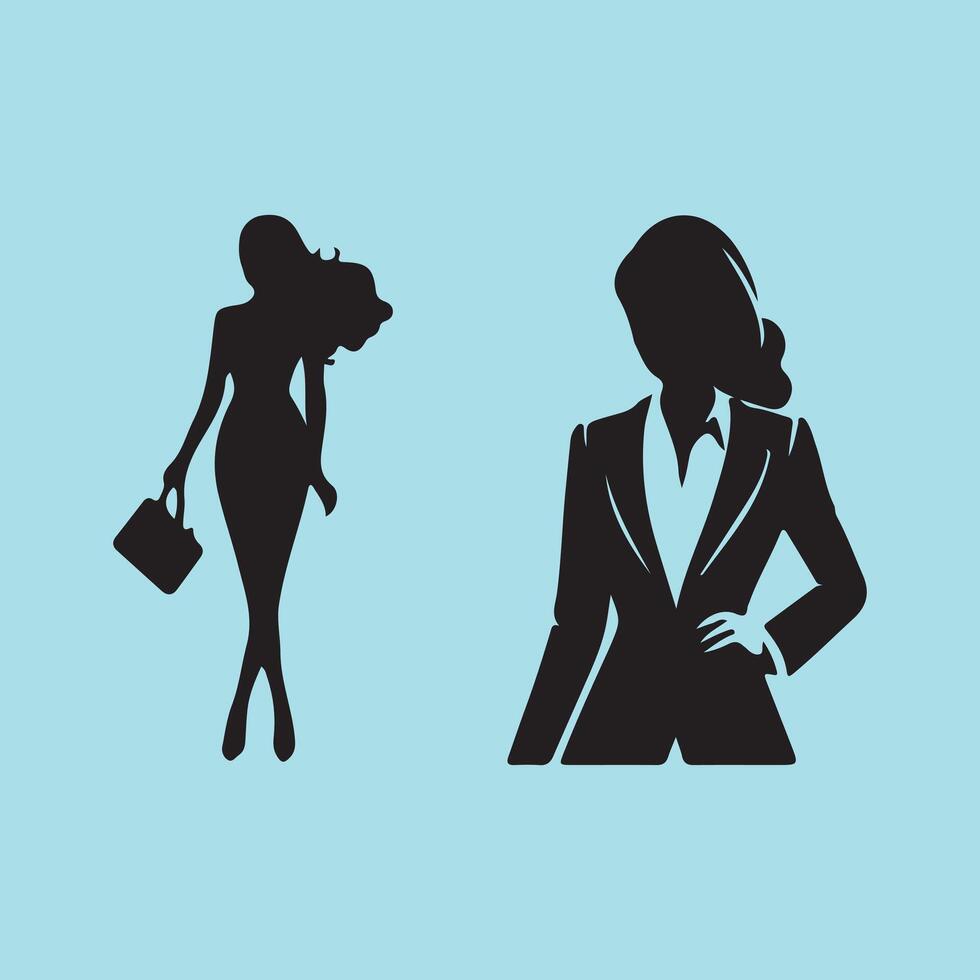 Business woman silhouette illustration vector