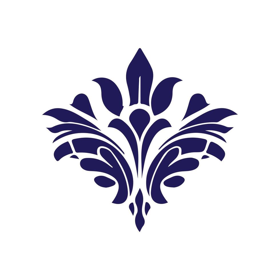 A blue and white logo for a flower vector